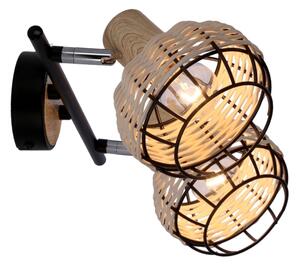 Спот TAJGA 2xE14/40W/230V ратан/черен