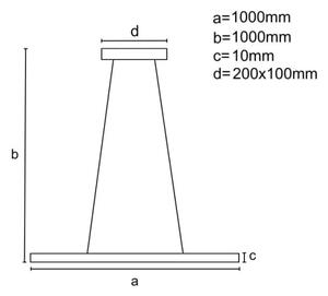 LED Димируем пендел LED/40W/230V 3000-6500K черен + дистанционно управление