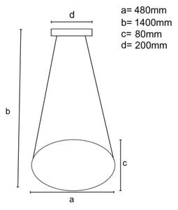 LED Димируем пендел LED/40W/230V 3000-6500K черен + дистанционно управление