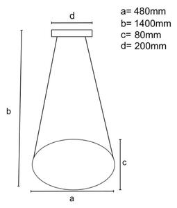 LED Димируем пендел LED/65W/230V 3000-6500K кафяв + дистанционно управление