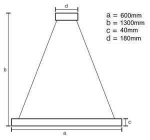 LED Димируем пендел LED/40W/230V 3000-6500K златист + дистанционно управление