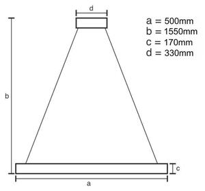 LED Димируем пендел LED/70W/230V 3000-6500K златист + дистанционно управление