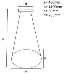 LED Димируем пендел LED/65W/230V 3000-6500K златист + дистанционно управление