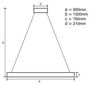 LED Димируем пендел LED/60W/230V 3000-6500K златист + дистанционно управление