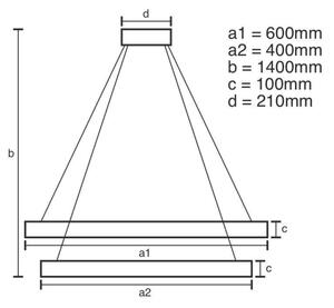 LED Димируем пендел LED/65W/230V 3000-6500K хром + дистанционно управление