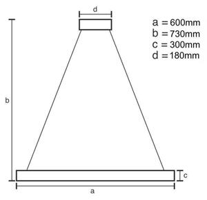 LED Димируем полилей LED/80W/230V 3000-6500K златист + дистанционно управление