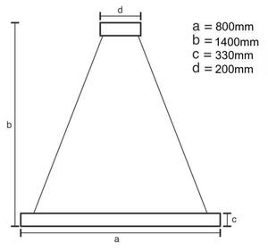 LED Димируем пендел LED/110W/230V 3000-6500K златист + дистанционно управление