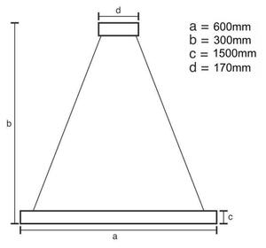 LED Димируем пендел LED/80W/230V 3000-6500K златист + дистанционно управление