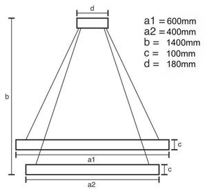 LED Димируем пендел LED/65W/230V 3000-6500K хром/златист + д.у