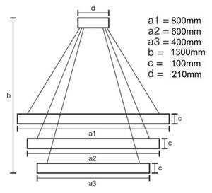 LED Димируем пендел LED/115W/230V 3000-6500K хром/златист + д.у