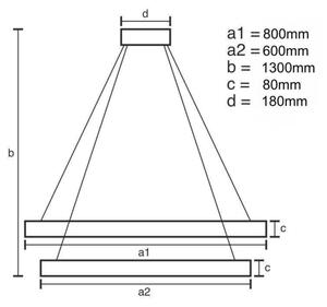 LED Димируем пендел LED/90W/230V 3000-6500K хром + дистанционно управление