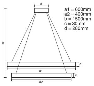 LED Димируем пендел LED/115W/230V 3000-6500K сребрист + д.у