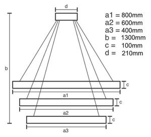 LED Димируем пендел LED/115W/230V 3000-6500K хром + дистанционно управление