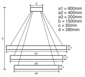 LED Димируем пендел LED/100W/230V 3000-6500K сребрист + + д.у