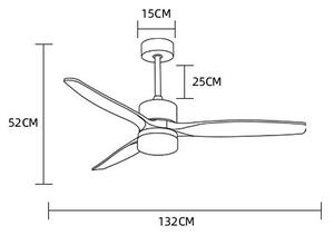 Immax NEO 07165-S-LED Вентилатор за таван ELEGANTE LED/18W/230V Wi-Fi Tuya+RC