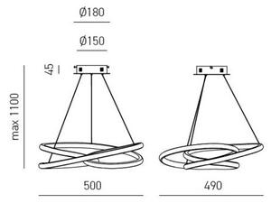 Gea Luce DIVA S P ORO - LED Димируем пендел DIVA LED/43W/230V златист