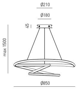 Gea Luce DIVA S/S TITANIO- LED Димируем пендел DIVA LED/80W/230V сив