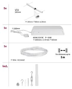 Paulmann 94458 - К-кт 5xGU5,3/10W Спот SALT 230V бял