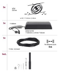 Paulmann 94440 - К-кт 5xGU5,3/10W Спот CARDAN 230V черен