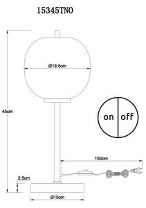 Globo 15345TNO - Настолна лампа BLACKY 1xE14/40W/230V хром