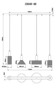 Globo 15648-4H - Пендел JEDD 4xE27/60W/230V черен
