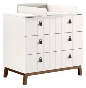 Бежов детски скрин с маса за преповиване 98,5x94x57 cm Sezane – Vipack