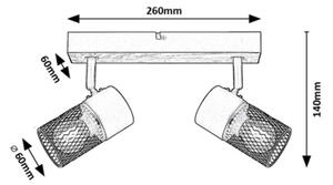 Rabalux 71152 - Спот METTA 2xE14/40W/230V дъб