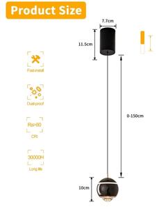 Immax NEO 07220L - LED Димируем полилей DORMINE 6W/230V лъскаво черен Tuya + д.у