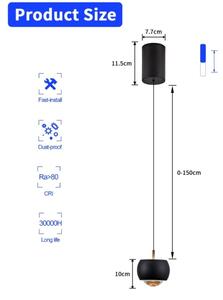 Immax NEO 07219L - LED Димируем полилей DORMINE 6W/230V матов черен Tuya + д.у