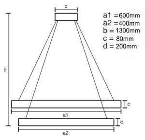 LED Димируем пендел LED/140W/230V 3000-6500K + дистанционно управление