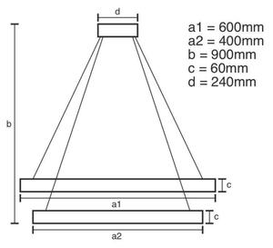 LED Димируем пендел LED/135W/230V 3000-6500K + дистанционно управление