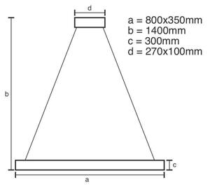 LED Димируем кристален полилей на връв LED/90W/230V + дистанционно управление