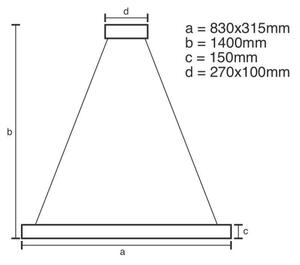 LED Димируем кристален полилей на връв LED/45W/230V + дистанционно управление