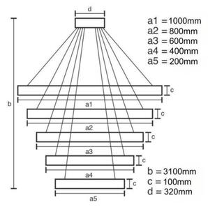 LED Димируем кристален полилей на връв LED/195W/230V + дистанционно управление