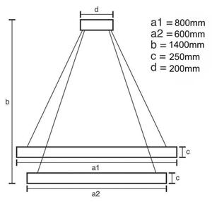 LED Димируем кристален полилей на връв LED/190W/230V + дистанционно управление