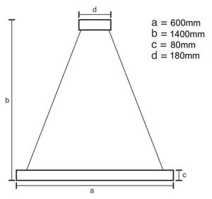 LED Димируем кристален полилей на връв LED/40W/230V + дистанционно управление