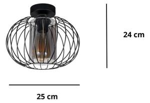 Полилей за повърхностен монтаж CORRINI 1xE27/60W/230V Ø 25 см черен/сив