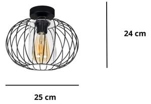 Полилей за повърхностен монтаж CORRINI 1xE27/60W/230V Ø 25 см черен/прозрачен