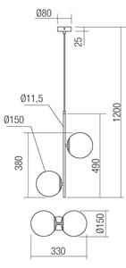 Redo 01-2625 - Пендел NIVA 2xE14/28W/230V