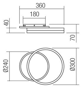 Redo 01-2628 - LED аплик CONNECT LED/28W/230V бял