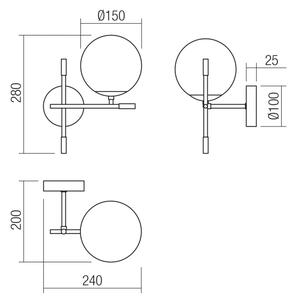 Redo 01-2944 - Аплик ESSENTIAL 1xE14/28W/230V дeсен