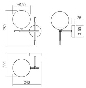 Redo 01-2945 - Аплик ESSENTIAL 1xE14/28W/230V ляв