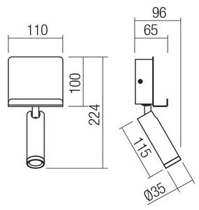 Redo 01-3084 - LED Стенен спот PANEL LED/3,5W/230V USB черен