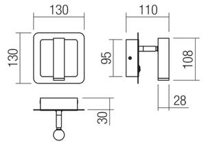 Redo 01-3091 - LED Стенен спот CLOSER LED/6W/230V бял