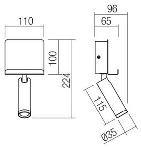 Redo 01-3083 - LED Стенен спот PANEL LED/3,5W/230V USB бял