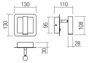 Redo 01-3092 - LED Стенен спот CLOSER LED/6W/230V черен