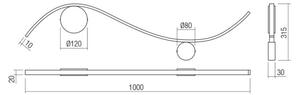 Redo 01-3112 - LED аплик WAVE LED/11W/230V месинг