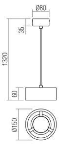 Redo 01-3100 - LED пендел PUNKT LED/6W/230V месинг