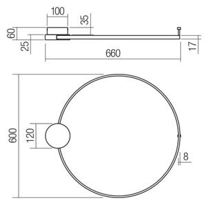 Redo 01-3103 - LED аплик ATOM LED/20W/230V Ø 60 cm