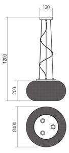 Redo 01-3140 - Пендел CROKET 3xE27/42W/230V Ø 40 см златист